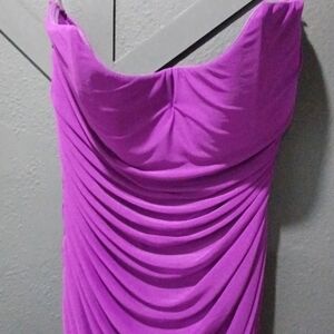 Strapless midi drape dress XL
